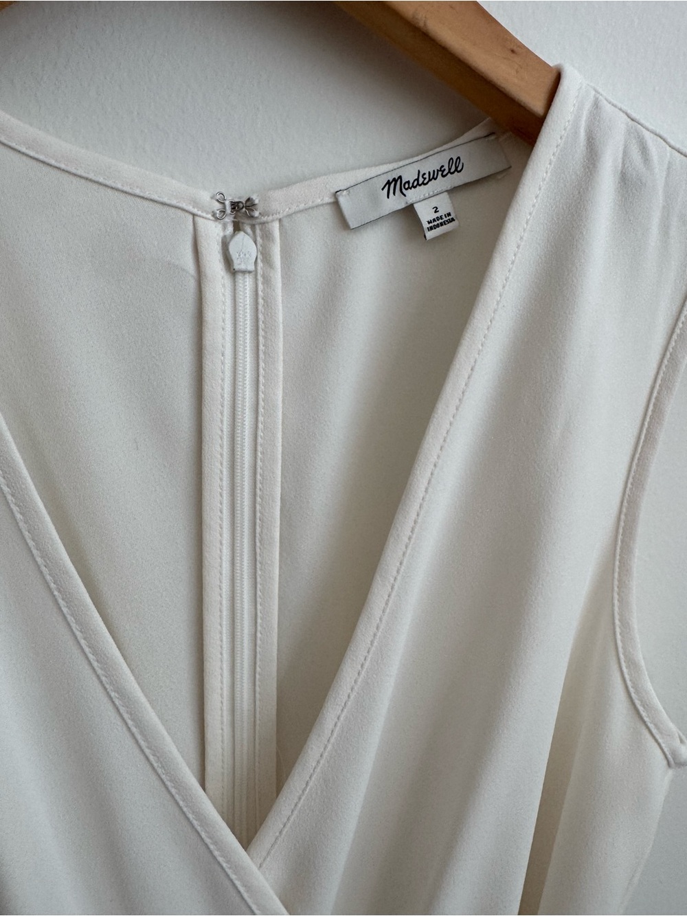 Madewell Tie-Waist Wide-Leg Jumpsuit White Size 2 - Picture 3 of 6